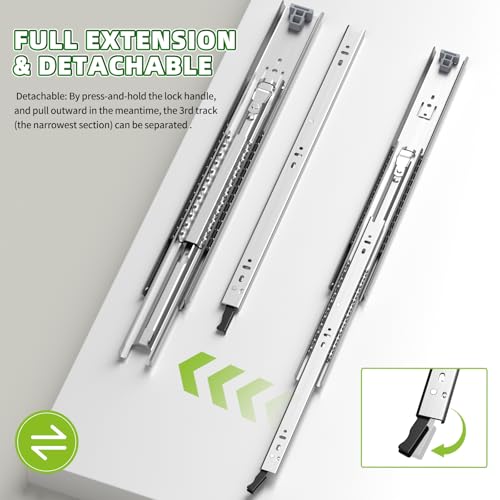 40 Inch Heavy Duty Locking Drawer Slides – Full Extension Ball Bearing Rails - Image 3