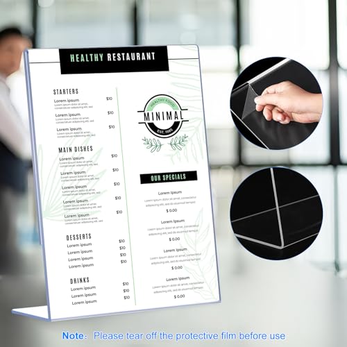 6 Pack Acrylic Sign Holder 8.5 x 11 - Crystal Clear Tabletop Displays - Image 3