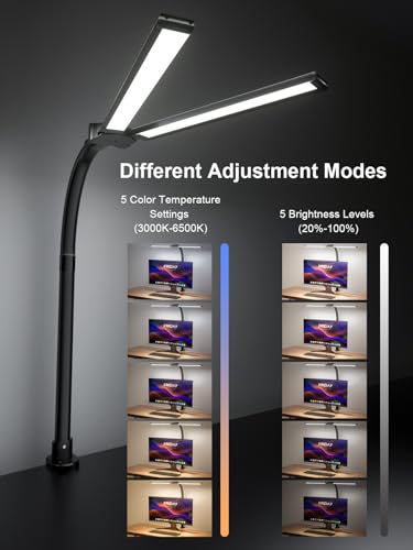 Ultra Bright Double Arm LED Desk Lamp with RGB Lighting - Image 5
