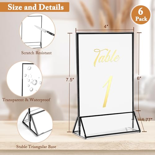 Clear Acrylic Sign Holders - 6 Pack 4x6 Inch Double-Sided Display Stands - Image 2