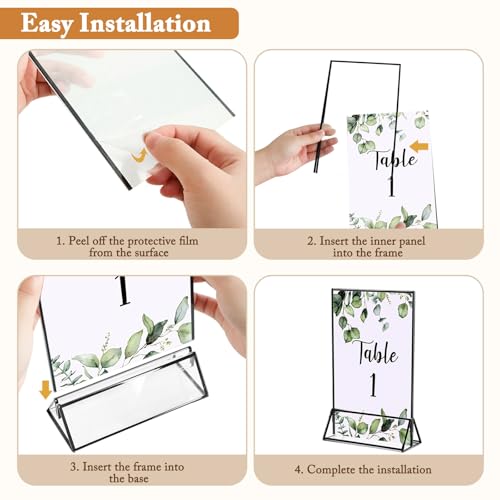 Clear Acrylic Sign Holders - 6 Pack 4x6 Inch Double-Sided Display Stands - Image 3