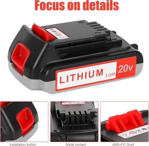 Replacement 20V Lithium Battery for Black+Decker Cordless Tools - 2 Pack - Image 6