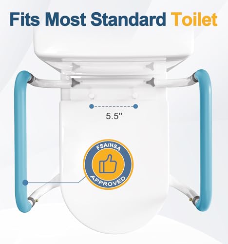 Compact Toilet Safety Rail for Seniors - Adjustable Support Frame - Image 3