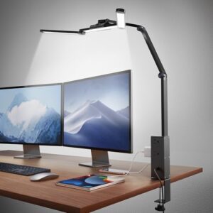 Multi-Functional LED Desk Lamp with Charging Station and Customizable Lighting