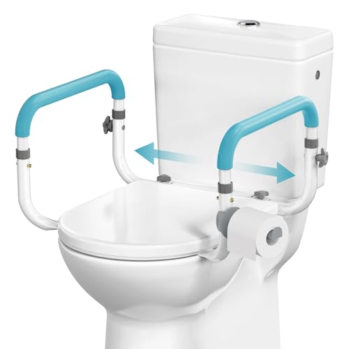 Compact Toilet Safety Rail for Seniors - Adjustable Support Frame