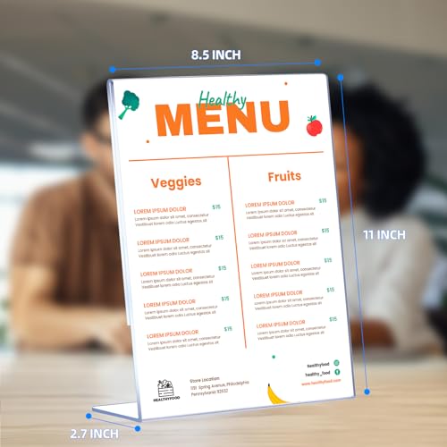 6 Pack Acrylic Sign Holder 8.5 x 11 - Crystal Clear Tabletop Displays - Image 2