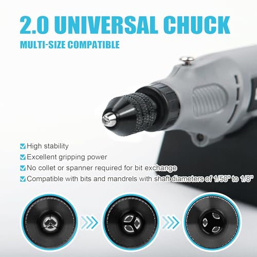 Variable Speed Cordless Rotary Tool Kit - 2.0 Universal Chuck - Image 2