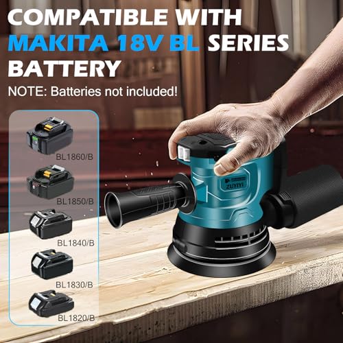 Cordless 5 Inch Random Orbital Sander Compatible with Makita 18V Batteries - Image 6