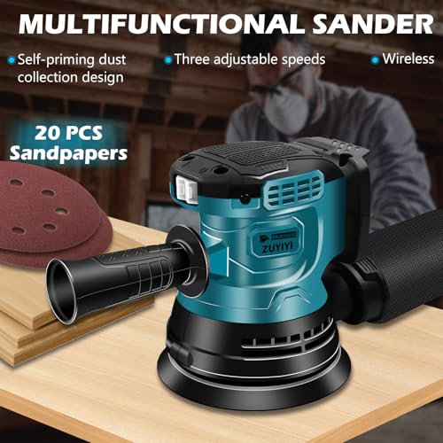 Cordless 5 Inch Random Orbital Sander Compatible with Makita 18V Batteries - Image 3