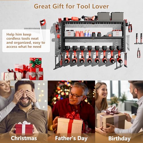 8-Slot Power Tool Organizer - Durable Wall-Mounted Tool Storage - Image 7