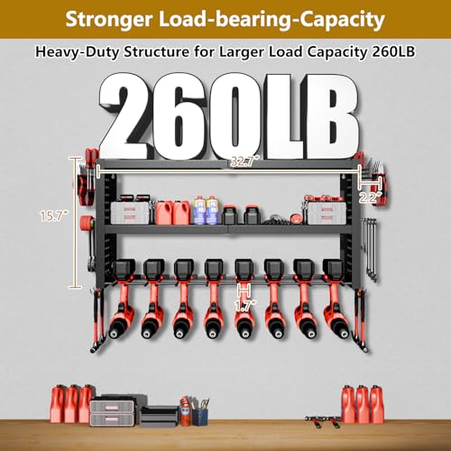 8-Slot Power Tool Organizer - Durable Wall-Mounted Tool Storage - Image 3
