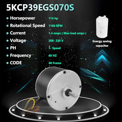 High-Efficiency Condenser Fan Motor 1/4 HP - 1100 RPM for HVAC Systems - Image 2