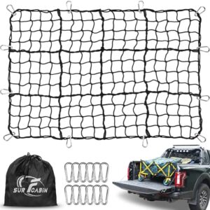 Premium 4'x6' Bungee Cargo Net - Expands to 8'x12' with Steel Carabiners