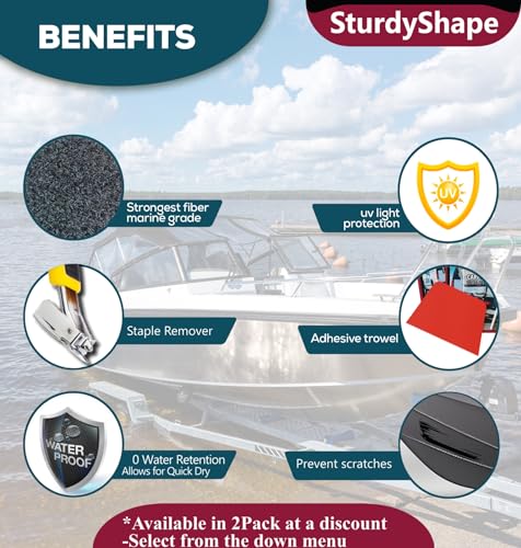 Marine Grade Boat Trailer Bunk Carpet Kit - 20ftx20in | Durable & Easy to Install - Image 2