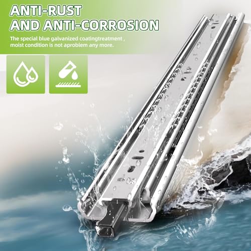 40 Inch Heavy Duty Locking Drawer Slides – Full Extension Ball Bearing Rails - Image 6