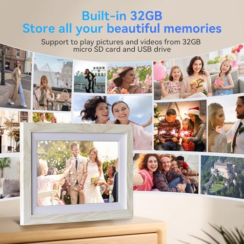 10.1 Inch WiFi Digital Picture Frame with HD Touch Screen - 32GB Memory & Auto-Rotate Feature - Image 4