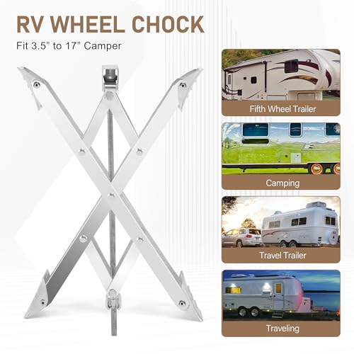 Heavy-Duty RV Wheel Chock Stabilizer - Fits 3.5” to 17” Wheels - Image 6