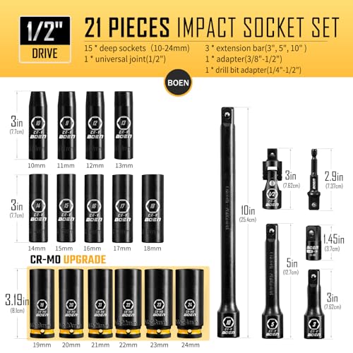 21-Piece Metric Deep Impact Socket Set – Upgrade Your Tool Collection - Image 3