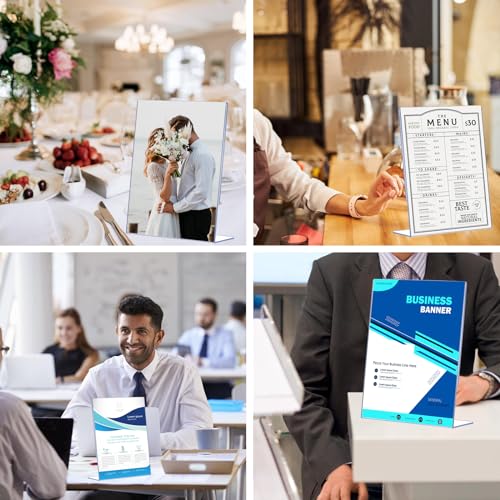6 Pack Acrylic Sign Holder 8.5 x 11 - Crystal Clear Tabletop Displays - Image 7