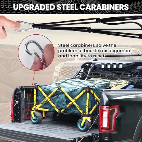 Premium 4'x6' Bungee Cargo Net - Expands to 8'x12' with Steel Carabiners - Image 4