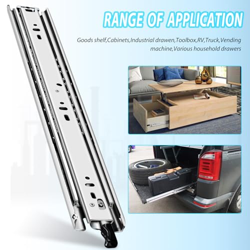 Heavy Duty Full Extension Drawer Slides with Lock - 20 Inch, 150 lbs Capacity - Image 6