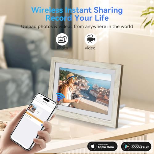 10.1 Inch WiFi Digital Picture Frame with HD Touch Screen - 32GB Memory & Auto-Rotate Feature - Image 2