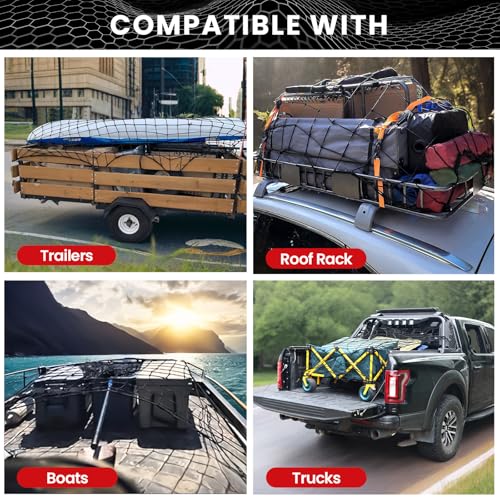 Premium 4'x6' Bungee Cargo Net - Expands to 8'x12' with Steel Carabiners - Image 5