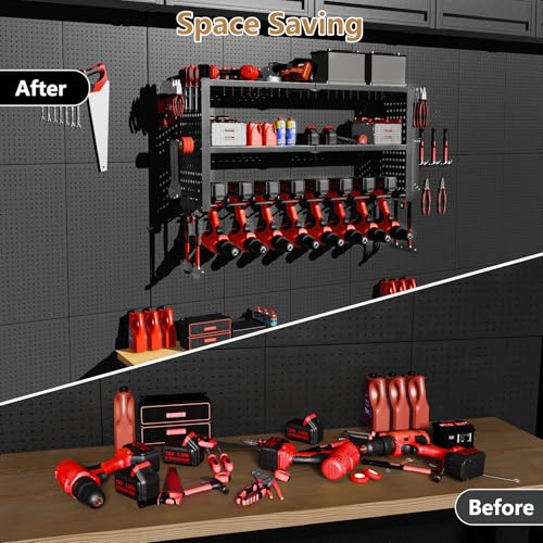8-Slot Power Tool Organizer - Durable Wall-Mounted Tool Storage - Image 6