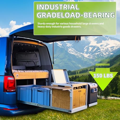 40 Inch Heavy Duty Locking Drawer Slides – Full Extension Ball Bearing Rails - Image 4