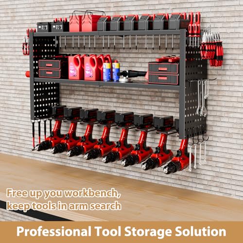 8-Slot Power Tool Organizer - Durable Wall-Mounted Tool Storage - Image 2