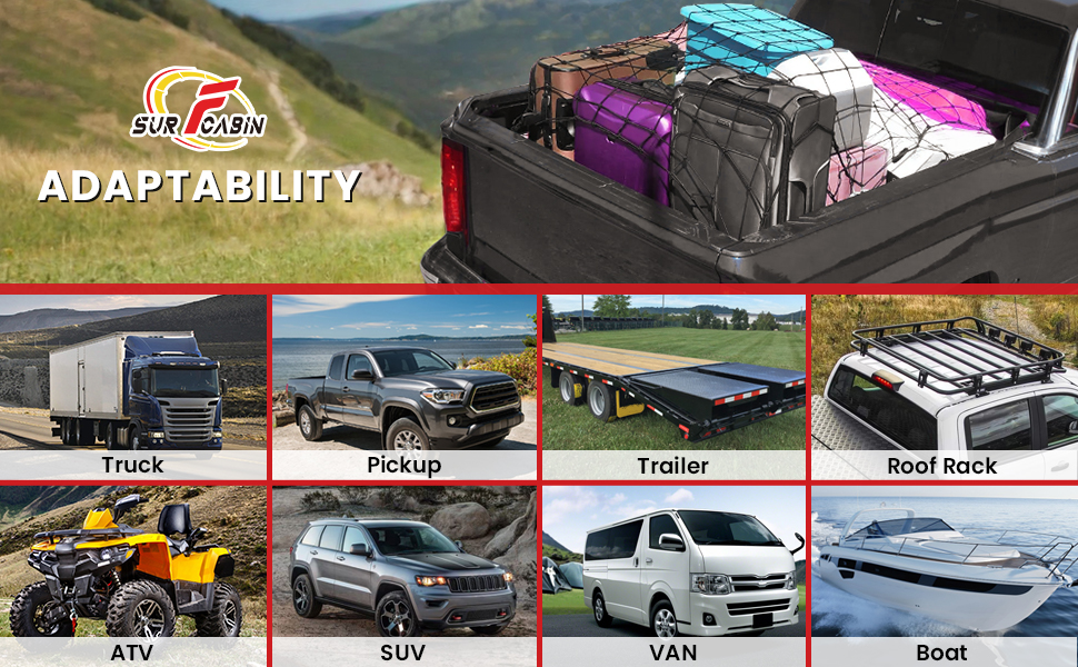 Premium 4'x6' Bungee Cargo Net - Expands to 8'x12' with Steel Carabiners - Image 7