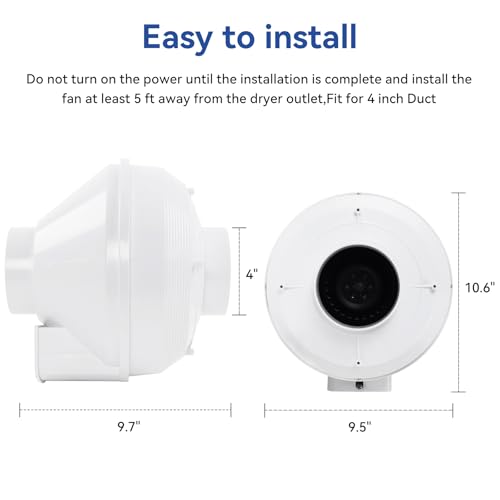 Upgrade Dryer Booster Fan - 4 Inch Ventilation System for Faster Drying - Image 4