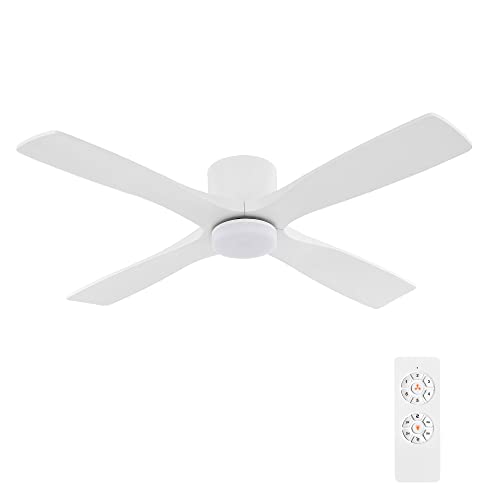 60 Inch Modern Flush Mount DC Ceiling Fan with LED Lights & Remote Control