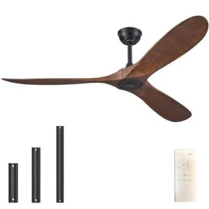 60-Inch Modern Ceiling Fan with Remote Control - No Light, Reversible DC Motor, Perfect for Indoor & Outdoor Use