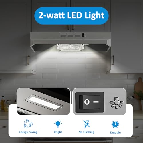 30-Inch Under Cabinet Stainless Steel Range Hood with 300 CFM Exhaust Fan - Image 5