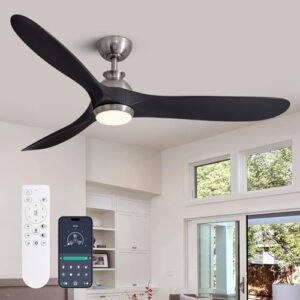 60 Inch Modern Black LED Ceiling Fan with Remote & App Control