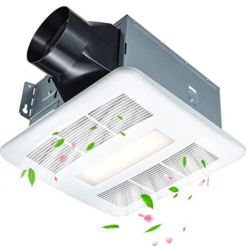 Quiet Bathroom Exhaust Fan with Integrated LED Light - Efficient Ventilation