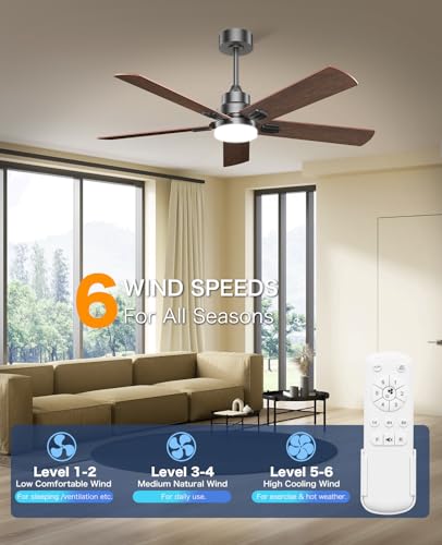 48-Inch Modern Ceiling Fan with Light and Remote Control - Perfect for Any Room - Image 4