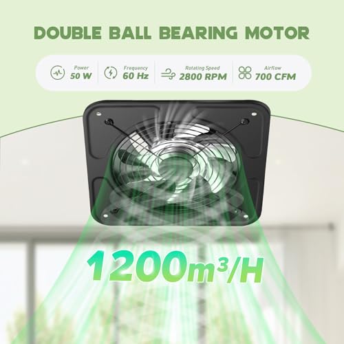 High-Efficiency 8" Kitchen Exhaust Fan with Backdraft Damper - Image 3