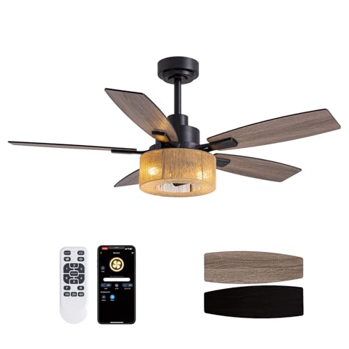 46 Inch Boho Ceiling Fan with Lights and Remote Control - Perfect for Indoor and Outdoor Use