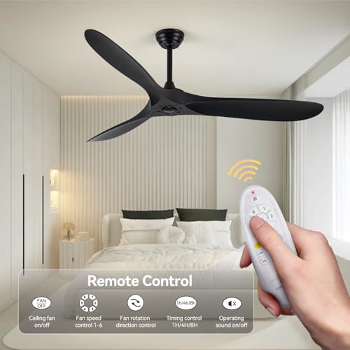 60 Inch Ceiling Fan with Remote Control - Energy Efficient & Noiseless Design - Image 5