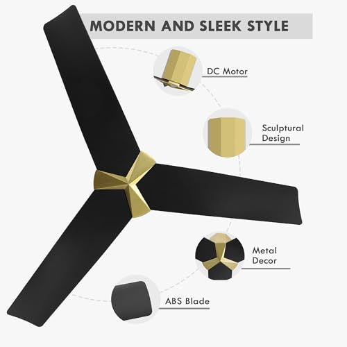 Matte Black 52" DC Flush Mount Ceiling Fan - Modern Hugger Design - Image 5