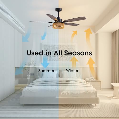 52 Inch Boho Ceiling Fan with Lights and Remote Control – Ideal for Home and Patio - Image 3