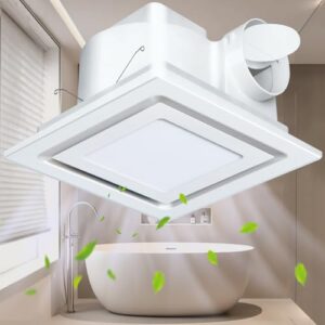 High-Efficiency Bathroom Exhaust Fan with LED Light - Quiet and Stylish