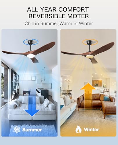 52-Inch Modern Wood Ceiling Fan with Remote Control - Quiet, Energy Efficient Design - Image 6