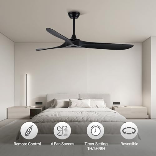 60 Inch Ceiling Fan with Remote Control - Energy Efficient & Noiseless Design - Image 2