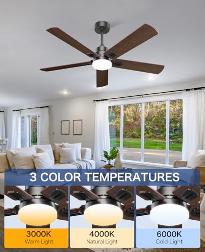 48-Inch Modern Ceiling Fan with Light and Remote Control - Perfect for Any Room - Image 3