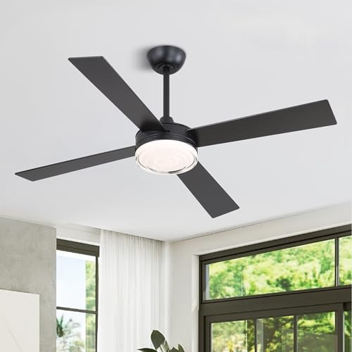 52 Inch DC Ceiling Fan with Remote Control and Ripple Glass Shade – Modern Design for Indoor Spaces - Image 2