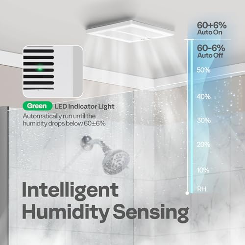 High-Efficiency Bathroom Exhaust Fan with Humidity Sensor - 80 CFM - Image 6
