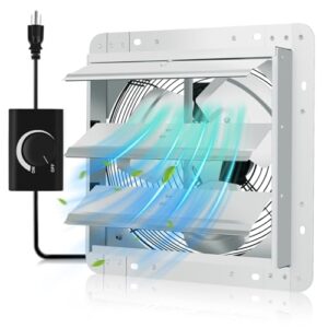 12" Shutter Exhaust Fan with Speed Controller - High-Performance Ventilation for Garages and Workshops
